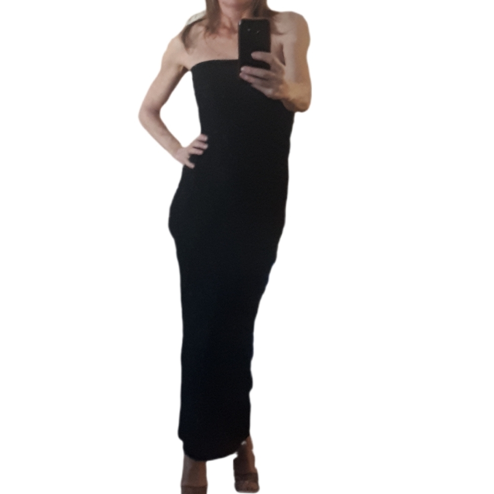 Zara Strapless Black Maxi Dress